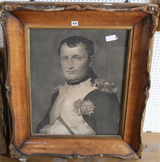Print of Napoleon in maple frame